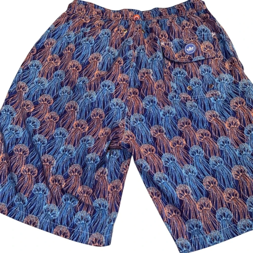 Peter Millar Seaside Swim Trunks Mens Small Jellyfish Lined Drawstring Shorts